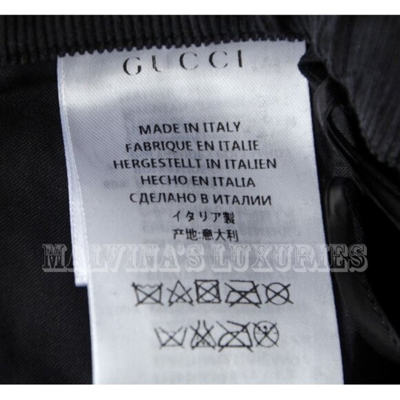 GUCCI PANTS EQUESTRIAN BLACK COTTON CORDUROY LEATHER HORSEBIT BELT IT 36 US 0 - Picture 7 of 8